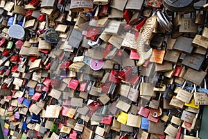 Padlocks on Hohenzollern Bridge in Cologne