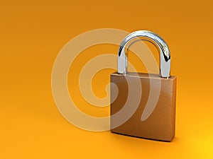 Padlocks isolated on a yellow background.