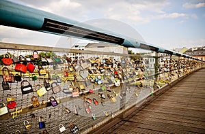 Padlocks of love footbridge photo