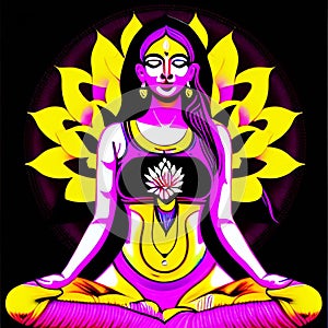 padmasana lotus yoga pose - AI