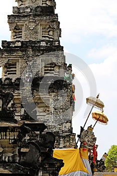 Padmasana of Pura Jagatnatha in Bali, during cloudy day. Taken in January 2022