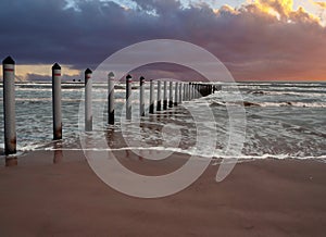 Sunset over Padre Island National Seashore in Texas photo