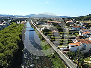 Padron, beautiful village of  A Coruna,Galicia,Spain. Aerial Drone Photo