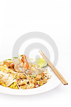 Padthai, Thai noodle with shrimp photo