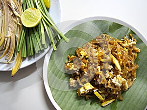Padthai, Thai traditional food and vegetables photo