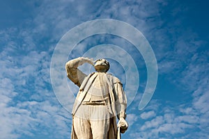 Padua - Close up on statue of Galileo Galilei at Prato della Valle, square in the city of Padua, Veneto, Italy, Europe