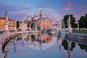 Padua, Italy at spring sunset. photo