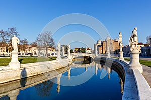 Padua Padova Prato Della Valle square with statues travel traveling holidays vacation town in Italy