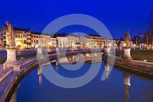 Padua Prato della Valle illuminated at night photo