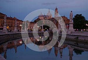 Padua, Prato delle Valle by night, Veneto, Italy