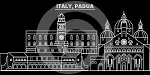 Padua silhouette skyline. Italy - Padua vector city, italian linear architecture, buildings. Padua travel illustration