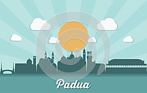 Padua skyline - Italy - vector illustration