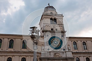 Padua - View on the astronomical clock tower on Piazza dei Signori in Padua, Veneto, Italy