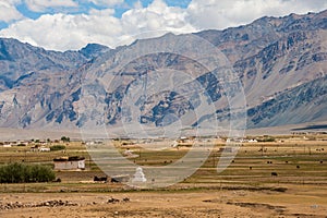 Padum village and Zanskar mountain range