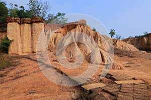 Pae Muang Pee Park,mountain sand and rock in Phrae,Thailand photo