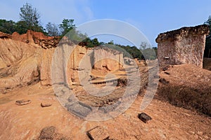 Pae Muang Pee Park,mountain sand and rock in Phrae,Thailand photo