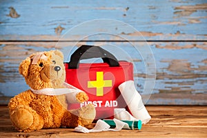 Paediatric healthcare concept with a teddy bear