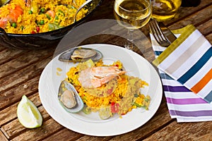 Paella served in plate