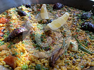 Paella - Spanish Cuisine of mixed rice