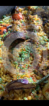 Paella - Spanish Cuisine of mixed rice