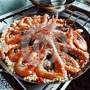 Paella, the spanish traditionnel dish, Spanish food