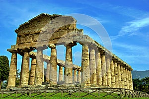 Paestum, temple of Athena, 500 BC, Campania (Italy) photo