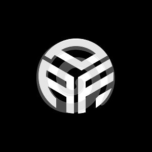 PAF letter logo design on black background. PAF creative initials letter logo concept. PAF letter design