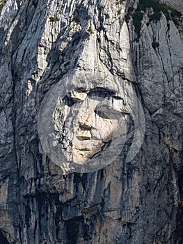 The Pagan Girl Ajdovska deklica a face in the northern wall of Prisank mountain