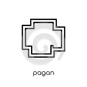 pagan icon. Trendy modern flat linear vector pagan icon on white