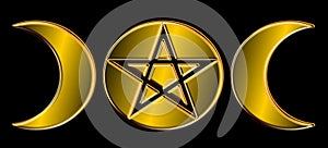 Pagan Moon Phases - Gold )O(
