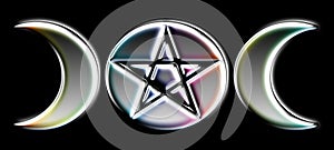 Pagan Moon Phases - Silver )O(