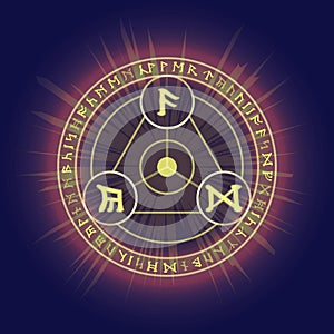 Pagan ritual rings with Celtic runic symbols