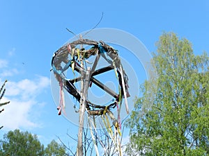 Pagan wheel in forest