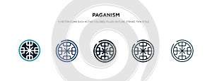 Paganism icon in different style vector illustration. two colored and black paganism vector icons designed in filled, outline, photo