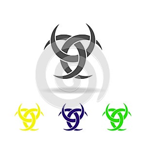 Paganism Odin horns sign multicolored icon. Detailed Paganism Odin horns icon can be used for web, logo, mobile app, UI, UX photo