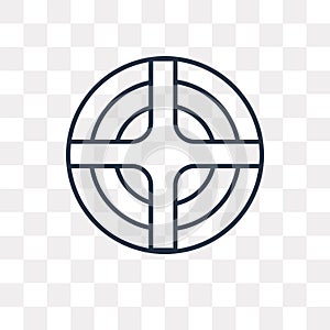 Paganism vector icon isolated on transparent background, linear