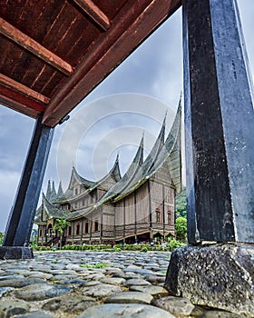 Pagaruyung palace attractions. West Sumatra. Indonesia.