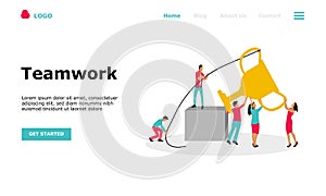 Business Teamwork Vector Illustration Concept , Suitable for web landing page, ui,  mobile app, editorial design, flyer, banner, a