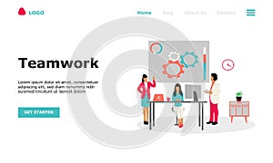 Business Teamwork Vector Illustration Concept , Suitable for web landing page, ui,  mobile app, editorial design, flyer, banner, a