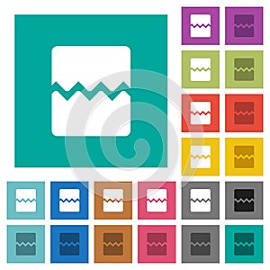 Page break square flat multi colored icons