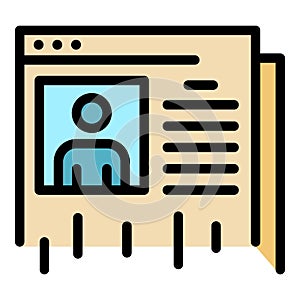 Page browser icon color outline vector