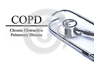 Page with COPD Chronic obstructive pulmonary disease on the ta