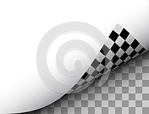 Page Curl, Black White Vector Illustration