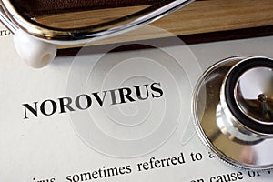 Page with diagnosis Norovirus.