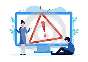 Page error, computer people concept