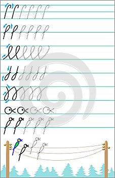 Page with exercises for young children in line.