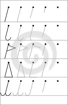 Page with exercises for young children in line.