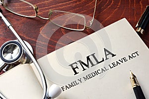 Page with FMLA family medical leave act. photo