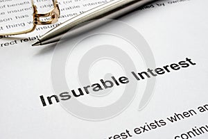 Page with info about and Insurable interest.