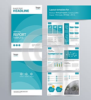 Page layout for company profile, annual report, and brochure template.